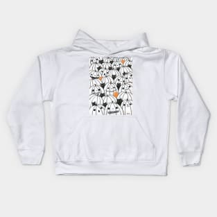 Cats in the White Pumpkin Patch Kids Hoodie